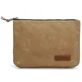 Vintage waxed canvas clutch bag for men casual portable storage pouch khaki minimalist - No Handle / 716 Khaki