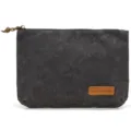 Vintage waxed canvas men's clutch bag dark grey daily storage zipper pouch simple. - No Handle / 716 Grey