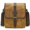 Men canvas messenger bag vintage crossbody shoulder bag casual wear-resistant travel bag. - Earthy Yellow