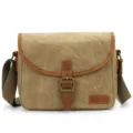 Vintage Canvas DSLR Camera Bag Waterproof Photography Messenger Shoulder Bag for Men and Women - Khaki