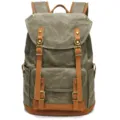 Vintage Waxed Canvas Backpack Waterproof Travel Daypack Casual School Bag Army Green - B15 Army Green