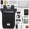 Mens large capacity waterproof oxford laptop backpack for outdoor travel and daily business use. - K949 Black