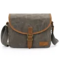 Vintage Canvas SLR Camera Bag Casual Messenger Shoulder Bag Water Resistant Photography Pouch - Army Green