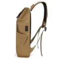 Men casual waterproof nylon laptop backpack with USB charging port khaki side view - K949 Khaki