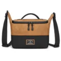 PU leather single shoulder crossbody camera bag, professional photography gear storage bag. - Brown