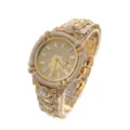 Montre bracelet homme quartz strass tête de mort hip hop luxe or style punk mode chic - Or