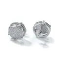 S925 silver moissanite stud earrings for men women hip hop fashion jewelry main view - Silver (With Certificate)