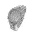 Montre quartz homme hip hop strass crâne luxe argent cristal bracelet fashion mode - Argent