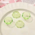 Cuentas de flores de medusa de acrílico verde DIY joyería hecha a mano colgante accesorio - 5 Piezas/Paquete / Verde Traslúcido