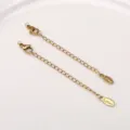 Cadena de extensión de acero inoxidable dorado accesorios de joyería DIY para pulseras. - Ovalado / Longitud Aprox. 74mm 1 Pieza/Paquete / Acero Chapado en Oro