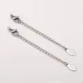 Cadena de extensión de acero inoxidable para collar pulsera accesorios de joyería DIY - Ovalado / Longitud Aprox. 74mm 1 Pieza/Paquete / Color Acero