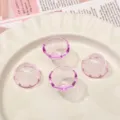 Cuentas de medusa rosa transparente de acrílico DIY accesorios de joyería para teléfono - Púrpura Transparente