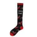 Christmas dachshund long tube socks in black and red, cute holiday knitted festive cotton socks. - S/M / 3 Dog