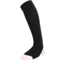 Chaussettes de compression sport noires avec pointe rose, idéales pour la course et le fitness. - Rose Clair