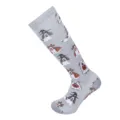 Grey Halloween dog print mid-calf socks comfortable compression socks for men and women - 6 Bear