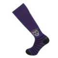 Purple black skull stripe mid-tube socks, stylish Halloween daily compression socks variant. - 7 Skeleton