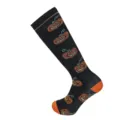 Halloween pumpkin print compression long socks for men and women, spring knee high socks. - 8 Black Pumpkin