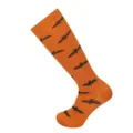 Halloween bat print orange compression socks, comfortable knee high casual festival hosiery. - 10 Bat