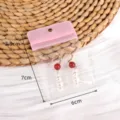 Transparent DIY jewelry sealing bag with storage pouch for bracelet and earrings storage. - 10pcs/Pack / Pink (#02)