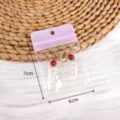 Bolsa sellada transparente para joyas bonita bolsa portátil para pulseras y pendientes. - 10 unidades/Paquete / Morado (#07)