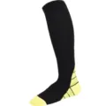 Chaussettes de compression sport bloc de couleur noir et jaune pour fitness course. - SM / Jaune-vert