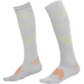 Herren Sport Kompressionssocken in Grau mit gelben und orangen Streifen Variante. - L/XL / Grau