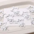 White alloy painted star keychain pendant jewelry accessory for DIY handmade crafts making. - 1 Piece/Pack / White