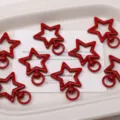 Red star lobster clasps alloy keychain clips diy phone charms jewelry making accessories - 1 Piece/Pack / Red