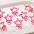 Cute Pink Star Metal Lobster Clasp Keychains DIY Phone Chain Jewelry Craft Accessory - 1 Piece/Pack / Pink