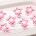 Pink star keychain hooks alloy pentagram snap clasps DIY handmade bag charms jewelry making accessories - 1 Piece/Pack / Light Pink