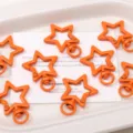 Cierre Llavero Estrella Naranja de Aleación Accesorio Colgante de Joyería DIY para Móvil - 1 Pieza / Naranja