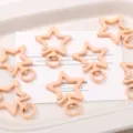 Aleación pintada mosquetón estrella de cinco puntas llavero DIY cadena de teléfono - 1 Pieza / Albaricoque