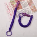 Purple spring coil stretch lanyard for keys, card holders, and bags. Durable and anti-lost. - 1 Piece / Light Purple