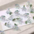 pendenti in acrilico con fiore di giglio e perla 16x17mm ciondoli fai da te per bracciali - 2 Pezzi/Set / Blu