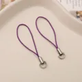 Purple phone lanyard DIY handmade jewelry accessories single ring mobile strap cord - Deep purple