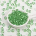 Green crystal cube loose beads for DIY handmade bracelets and keychain jewelry making accessories. - 6mm (10 Pieces/Pack) / Light Green