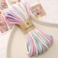 4mm Colorful Gradient Braided Cotton Cord, Pastel Multi-color DIY Handmade Craft Rope - Approx 4mm 10m/Bag / Macaron Blue