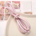 Cordón de cuero trenzado PU 6mm Rosa DIY Pulsera Llavero Material de accesorios de joyería - Aprox. 6mm 1m/Paquete / Serie Rosa Claro