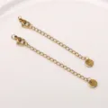 Cadena de extensión de acero inoxidable dorado para joyería artesanal pulseras y collares. - Redondo / Longitud Aprox. 71mm 1 Pieza/Paquete / Acero Chapado en Oro
