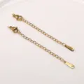Cadena de extensión de acero inoxidable dorada DIY pulsera collar accesorios de joyería - Etiqueta Estrecha / Longitud Aprox. 75mm 1 Pieza/Paquete / Acero Chapado en Oro