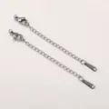Cadena de extensión de acero inoxidable para pulseras y collares joyería DIY - Etiqueta Estrecha / Longitud Aprox. 75mm 1 Pieza/Paquete / Color Acero