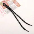 Corde de parachute tissée réfléchissante noire et blanche lanière porte-clés accessoires DIY. - 1 Pièce/Lot / Noir