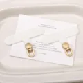 Parche de cordón para teléfono en T con anillo de metal dorado, accesorio resistente. - 6x4.5cm 1 Pieza/Paquete / Anillo Dorado & Blanco Marfil