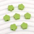 Cuentas de flores de acrílico verde dijes sueltos para hacer joyas de pulseras hechas a mano de bricolaje - Verde