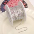 Multi-row crystal AB rhinestone cup chain for DIY phone case and nail art decoration accessories. - AB Iridescent (SS4.5) / 1.5mm (1m Pack) / Silver Base