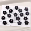 Glänzende Acryl Blumen Perlen schwarz DIY Handykette Anhänger lose Perlen Basteln Zubehör - 2 Stück/Set / Schwarz