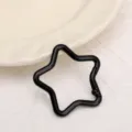 Black star shaped spring snap hook metal keyring clip DIY jewelry accessory for bag pendant. - 1 Piece/Pack / Black