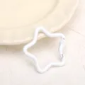 White star spring buckle, DIY jewelry accessory keychain charm component for bag decor. - 1 Piece/Pack / White