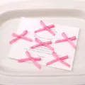 Mini fiocchi in nastro rosa per fai da te artigianato accessori capelli e decorazioni. - 10 Pezzi/Confezione (Circa 2.5x2cm) / Rosa Shocking