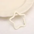 Cream star spring snap hook keychain, perfect for DIY bag charms, jewelry making and crafts. - 1 Piece/Pack / Beige